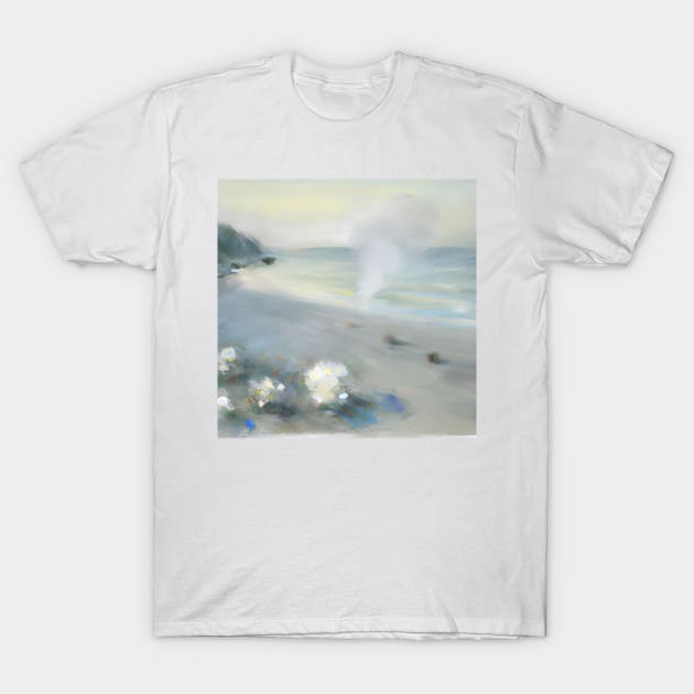 Beach Landscape Pastel Painting T-Shirt by druidwolfart